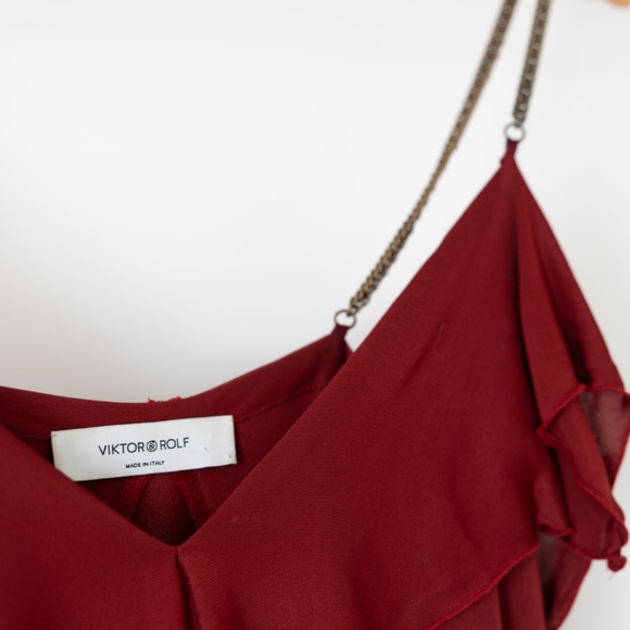 Viktor & Rolf Burgundy tank with chain straps XS - Picture 3 of 5
